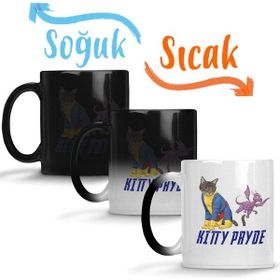 Baskı Dükkanı KB2457 Kitty Pryde Lince Negra Cat Kedi Porselen Kupa Bardak