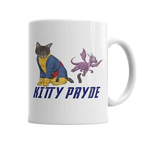 Baskı Dükkanı KB2457 Kitty Pryde Lince Negra Cat Kedi Porselen Kupa Bardak