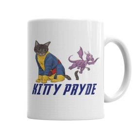 Baskı Dükkanı KB2457 Kitty Pryde Lince Negra Cat Kedi Porselen Kupa Bardak