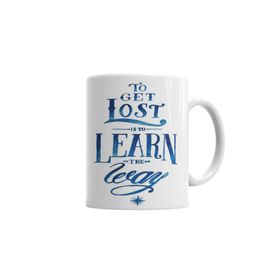 Baskı Dükkanı KB2495 Ingilizce Yazılı To Get Lost Learn Porselen Kupa Bardak