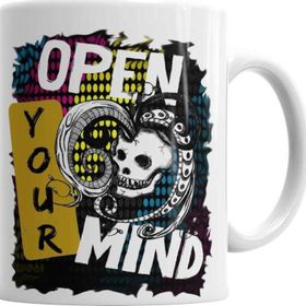 Baskı Dükkanı KB2504 Open Your Mind Porselen Kupa Bardak