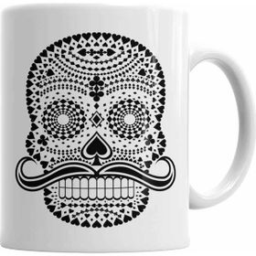 Baskı Dükkanı KB2529 Naipes Pretos Skull Porselen Kupa Bardak
