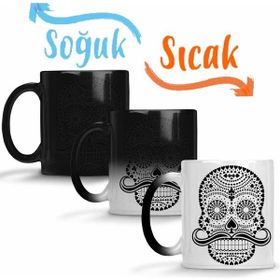 Baskı Dükkanı KB2529 Naipes Pretos Skull Porselen Kupa Bardak