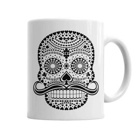 Baskı Dükkanı KB2529 Naipes Pretos Skull Porselen Kupa Bardak