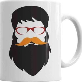 Baskı Dükkanı KB2531 Mustache Porselen Kupa Bardak