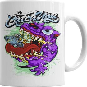 Baskı Dükkanı KB2542 Monster Grafitti Porselen Kupa Bardak