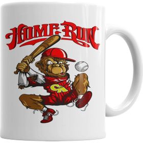 Baskı Dükkanı KB2544 Monkey Baseball Porselen Kupa Bardak