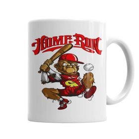 Baskı Dükkanı KB2544 Monkey Baseball Porselen Kupa Bardak