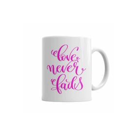 Baskı Dükkanı KB2579 Love Never Fails Porselen Kupa Bardak