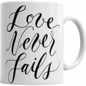 Baskı Dükkanı KB2579 Love Never Fails Porselen Kupa Bardak