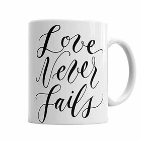 Baskı Dükkanı KB2579 Love Never Fails Porselen Kupa Bardak