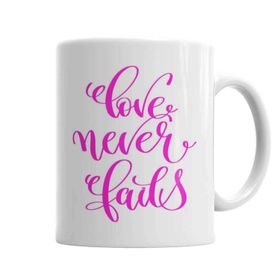 Baskı Dükkanı KB2579 Love Never Fails Porselen Kupa Bardak