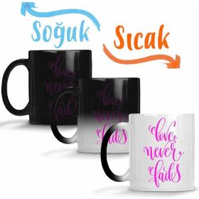 Baskı Dükkanı KB2580 Love Never Fails Porselen Kupa Bardak