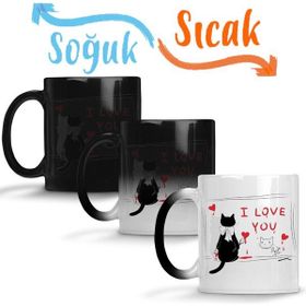 Baskı Dükkanı KB2583 Love Cat Kedi Porselen Kupa Bardak