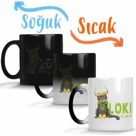 Baskı Dükkanı KB2584 Loki Cat Kedi Porselen Kupa Bardak