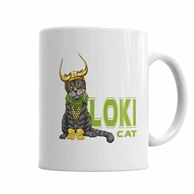 Baskı Dükkanı KB2584 Loki Cat Kedi Porselen Kupa Bardak