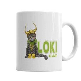 Baskı Dükkanı KB2584 Loki Cat Kedi Porselen Kupa Bardak