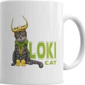Baskı Dükkanı KB2584 Loki Cat Kedi Porselen Kupa Bardak