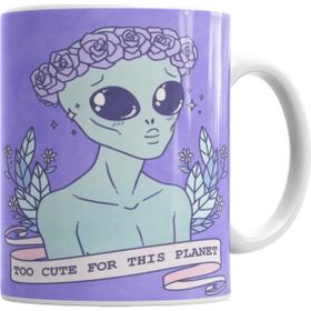 Baskı Dükkanı KB260 Cute Alien Uzaylı Porselen Kupa Bardak