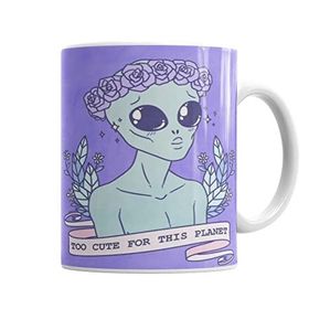 Baskı Dükkanı KB260 Cute Alien Uzaylı Porselen Kupa Bardak
