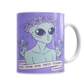 Baskı Dükkanı KB260 Cute Alien Uzaylı Porselen Kupa Bardak