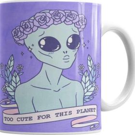 Baskı Dükkanı KB260 Cute Alien Uzaylı Porselen Kupa Bardak