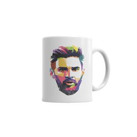 Baskı Dükkanı KB2617 Rosto De Messi Lionel Messi Porselen Kupa Bardak