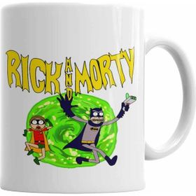 Baskı Dükkanı KB2628 Rick E Morty Versao Batman Robin Porselen Kupa Bardak