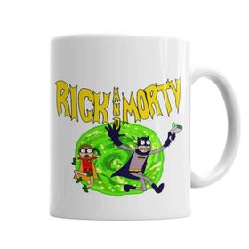 Baskı Dükkanı KB2628 Rick E Morty Versao Batman Robin Porselen Kupa Bardak