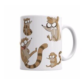 Baskı Dükkanı KB2640 Regular Show Rigby A Bunch Of Baby Ducks Porselen Kupa Bardak