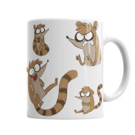 Baskı Dükkanı KB2640 Regular Show Rigby A Bunch Of Baby Ducks Porselen Kupa Bardak
