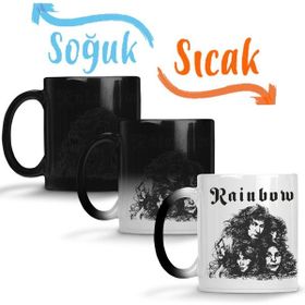 Baskı Dükkanı KB2646 Rainbow Long Live Rock N Roll Porselen Kupa Bardak