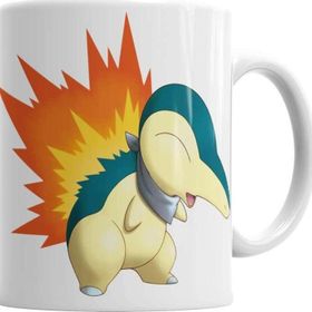 Baskı Dükkanı KB2681 Pokemon Cyndaquil Porselen Kupa Bardak