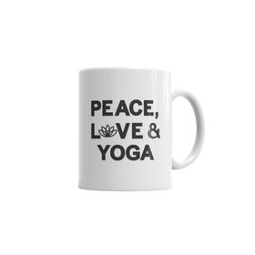 Baskı Dükkanı KB2693 Peace Love Ile Yogo Porselen Kupa Bardak