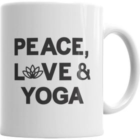 Baskı Dükkanı KB2693 Peace Love Ile Yogo Porselen Kupa Bardak
