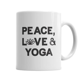 Baskı Dükkanı KB2693 Peace Love Ile Yogo Porselen Kupa Bardak