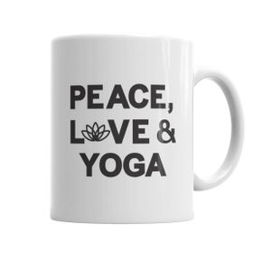Baskı Dükkanı KB2693 Peace Love Ile Yogo Porselen Kupa Bardak