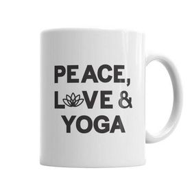 Baskı Dükkanı KB2693 Peace Love Ile Yogo Porselen Kupa Bardak