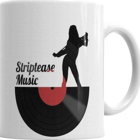 Baskı Dükkanı KB2771 Striptease Music Müzik Porselen Kupa Bardak