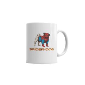 Baskı Dükkanı KB2784 Spider Dog Pug Köpek Porselen Kupa Bardak