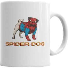 Baskı Dükkanı KB2784 Spider Dog Pug Köpek Porselen Kupa Bardak