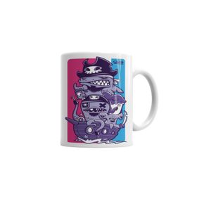 Baskı Dükkanı KB2800 Shark Pirate Porselen Kupa Bardak