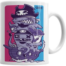 Baskı Dükkanı KB2800 Shark Pirate Porselen Kupa Bardak