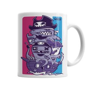 Baskı Dükkanı KB2800 Shark Pirate Porselen Kupa Bardak