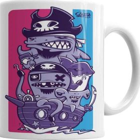 Baskı Dükkanı KB2800 Shark Pirate Porselen Kupa Bardak