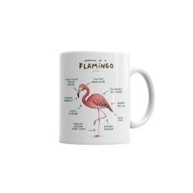 Baskı Dükkanı KB2823 Bir Flamingo Anatomisi Porselen Kupa Bardak
