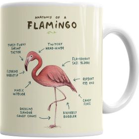 Baskı Dükkanı KB2823 Bir Flamingo Anatomisi Porselen Kupa Bardak