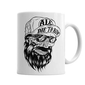 Baskı Dükkanı KB2827 Beard Skull Porselen Kupa Bardak