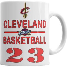Baskı Dükkanı KB284 Cleveland Basketbol Porselen Kupa Bardak