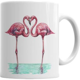 Baskı Dükkanı KB2846 Aşk Kuşları Flamingo Porselen Kupa Bardak